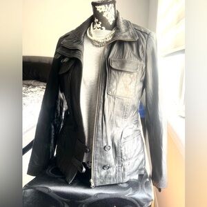 Leather Utility Flak jacket